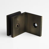 Forge Frameless Shower Screen Bracket Square Glass to Wall 90 Degrees - Dark Antique Brass